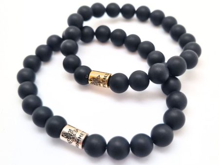 Onyx matt armband Kristallrummet Online Sale