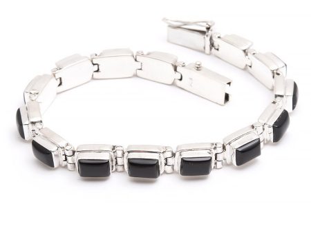 Onyx silverarmband For Cheap